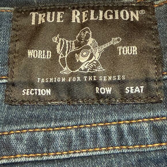 True Religion Ricky Dk Blue Relaxed Straight Denim Jeans Men's Size 40 x 24 - Picture 4 of 8